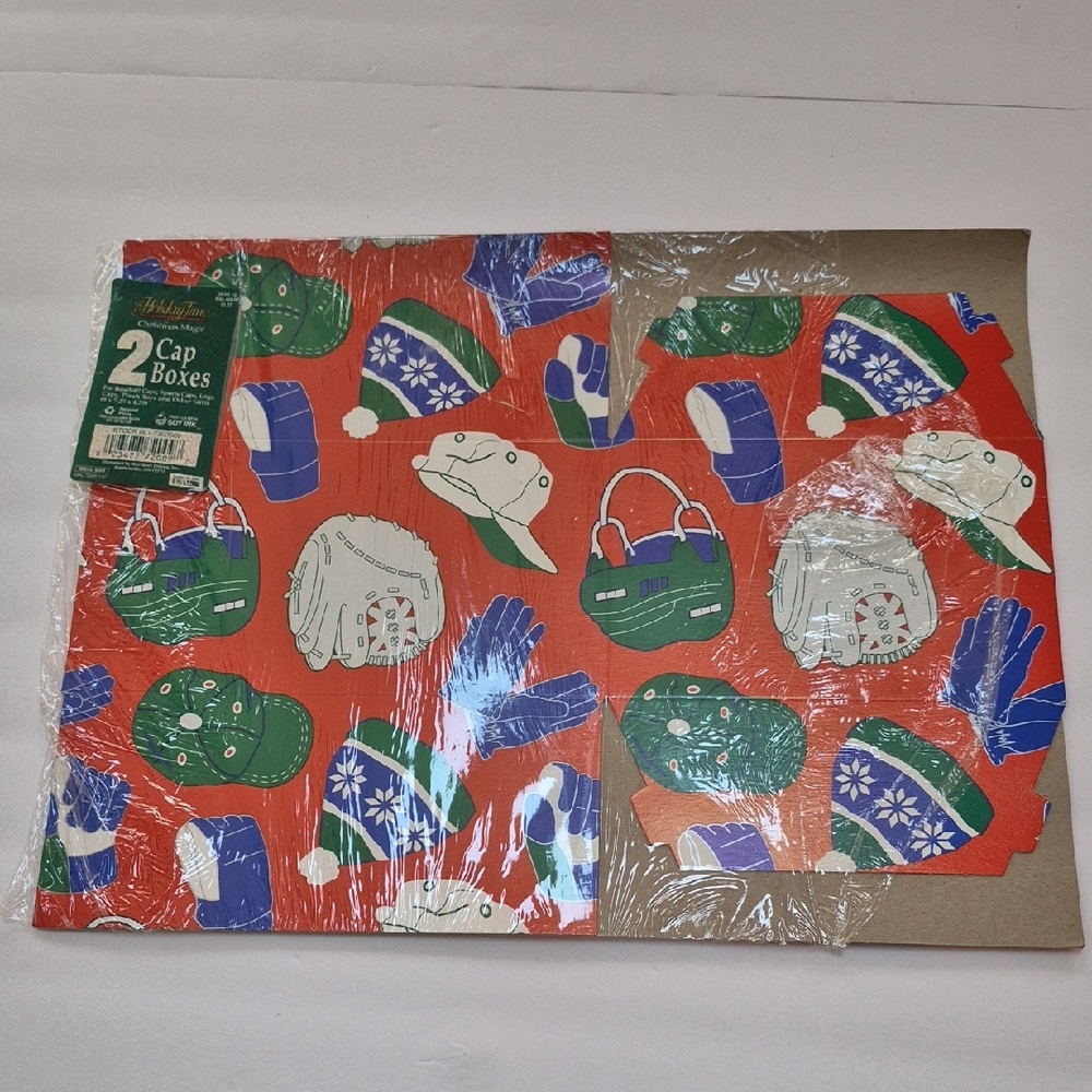 Holiday Time Sports Christmas Festive Cap Hat Gift Boxes 90s Y2k